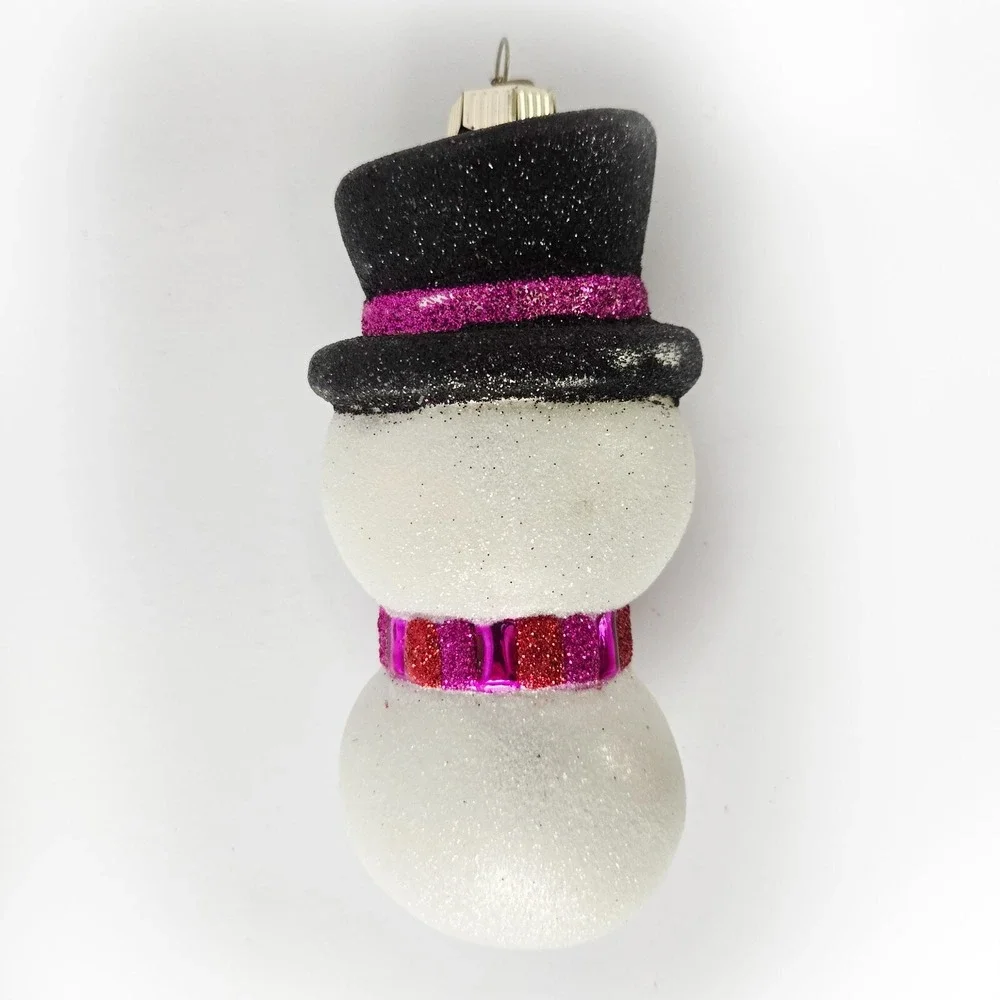 Christopher Radko Celebrations Glitter SNOWMAN 2008 Original Box‎ EUC
